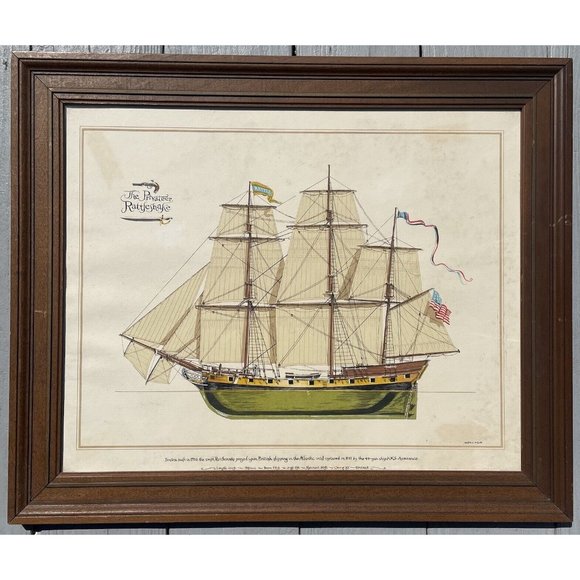 The Privateer Rattlesnake by Joseph A. Phelan - Vintage Nautical Wall Art Print - Picture 1 of 16